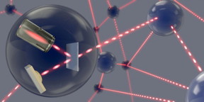 Single photons transmit quantum information between the network nodes, where they are stored in an atomic gas.
CREDIT
University of Basel, Department of Physics