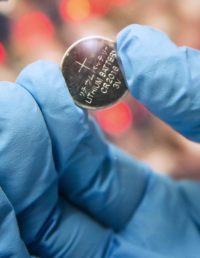 This is one of the lithium sulfur coin batteries being developed in Penn State's Energy Nanostructure Laboratory (E-Nano).
CREDIT
Patrick Mansell, Penn State
