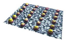 Lithographic patterns of aluminum nanoparticles on ITO coated glass
(3D view of sample generated using Tosca analysis software)