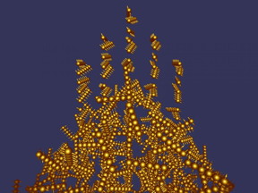 Quantum systems can exist in many possible states, here illustrated by groups of spins, each pointing along a certain direction. Thermalization occurs when a system evenly explores all allowed configurations. Instead, when a "quantum scar" forms (as shown in the figure), some configurations emerge as special. This feature allows scarred systems to sustain memory of the initial state despite thermalization.
CREDIT
Zlatko Papic, University of Leeds