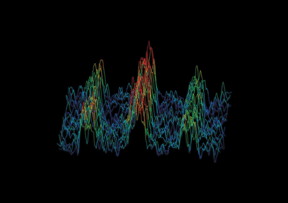 The frequency spectrum of an engineered molecule. The three peaks represent three different configurations of spins within the atomic nuclei, and the distance between the peaks depends on the exact distance between atoms forming the molecule.

CREDIT
Dr. Sam Hile