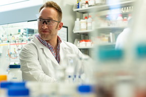 Rice University chemist Matt Jones is one of 18 American scientists to receive the Packard Fellowship for Science and Engineering this year. Jones will use Rice's advanced transmission electron microscope to study the dynamics of chemical processes at the nanoscale. (Credit: Jeff Fitlow/Rice University)