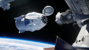SpaceX Crew Dragon docking at the International Space Station. Illustration: NASA