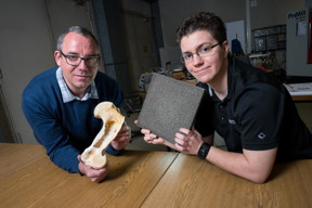 Taking inspiration from bones: Materials scientists Stefan Diebels (l.) and Anne Jung can customize their lightweight and strong metal foams for a wide range of applications.

CREDIT
Credit: Oliver Dietze