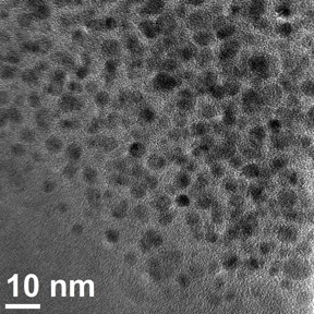 Coal-derived graphene quantum dots as seen under an electron microscope. Rice University scientists have modified the dots to serve as antioxidants. (Credit: Tour Group/Rice University)