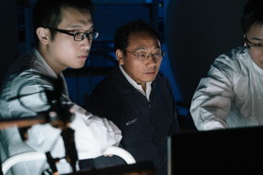 Physicist Zhifeng Ren, center, director of the Texas Center for Superconductivity at the University of Houston, led a project to resolve the problem of asymmetrical thermoelectric performance.

CREDIT
University of Houston
