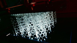 HARP prints vertically, using projected UV light to cure liquid resins into hardened plastic