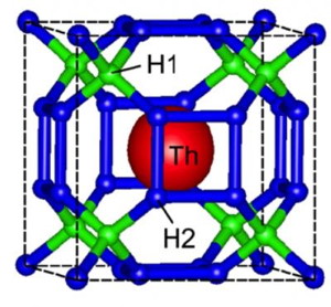 This is the crystal structure of ThH10.

CREDIT
Dmitry V.Semenok et al., Materials Today