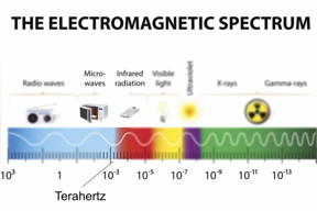 The terahertz region occupies the border between the microwave and infrared regions of the electromagnetic spectrum