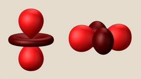 These balloon-and-disc shapes represent an electron orbital -- a fuzzy electron cloud around an atom's nucleus -- in two different orientations. Scientists hope to someday use variations in the orientations of orbitals as the 0s and 1s needed to make computations and store information in computer memories, a system known as orbitronics. A SLAC study shows it's possible to separate these orbital orientations from electron spin patterns, a key step for independently controlling them in a class of materials that's the cornerstone of modern information technology.

CREDIT
Greg Stewart/SLAC National Accelerator Laboratory
