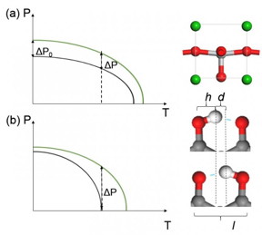 The change of polarization upon a strain in (a) perovskite ferroelectrics and (b) HP ferroelectrics, where the black/green curve represent the dependence of polarization on temperature before/after a tensile strain is applied. Red, white and grey spheres denote O, H and C atoms respectively.

CREDIT
Science China Press