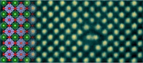 University of Minnesota Professor K. Andre Mkhoyan and his team used analytical scanning transmission electron microscopy (STEM), which combines imaging with spectroscopy, to observe metallic properties in the perovskite crystal barium stannate (BaSnO3). The atomic-resolution STEM image, with a BaSnO3 crystal structure (on the left), shows an irregular arrangement of atoms identified as the metallic line defect core.

CREDIT
Mkhoyan Group, University of Minnesota