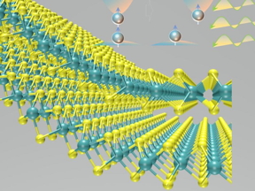 Deforming MoS2 leads to the observation of the flexo-photovoltaic effect. Image credit: Jie Jiang, Jian Shi