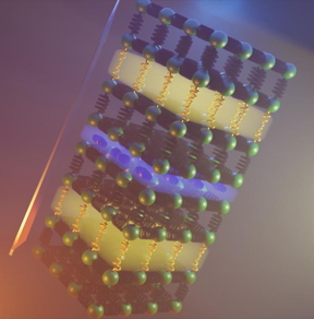 Using the right chemistry, it is possible to combine two different atomic arrangement (yellow and blue slabs) that provide mechanisms to slow down the motion of heat through a solid. This strategy gives the lowest thermal conductivity reported in an inorganic material.

CREDIT
University of Liverpool