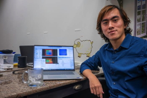 Rui Xu, a Rice University materials science and nanoengineering student, is a lead author on a study that shows strontium titanate has the potential to enable efficient photonic devices at frequencies from 3-19 terahertz.

CREDIT
(Photo by Gustavo Raskosky/Rice University)